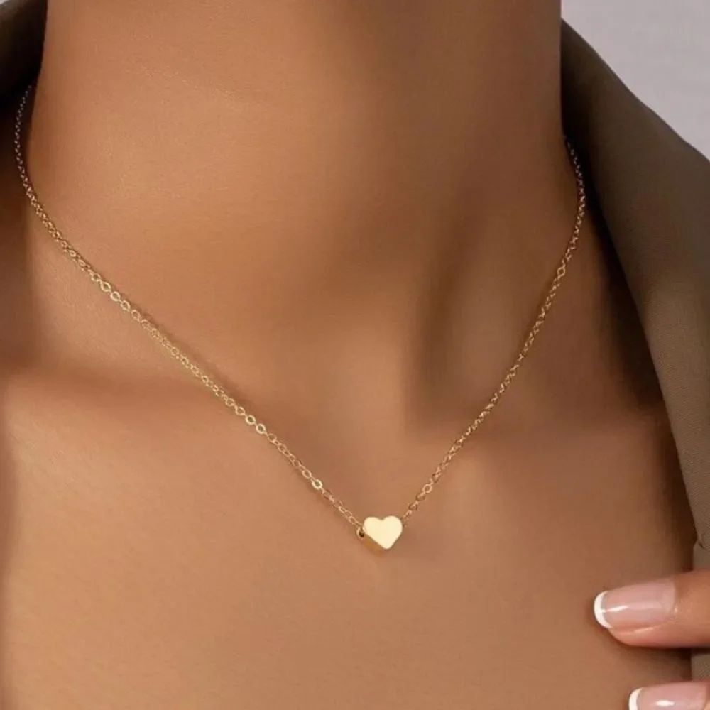 3for$20 1pc Minimalist And Elegant Chain Heart Clavicle Necklace